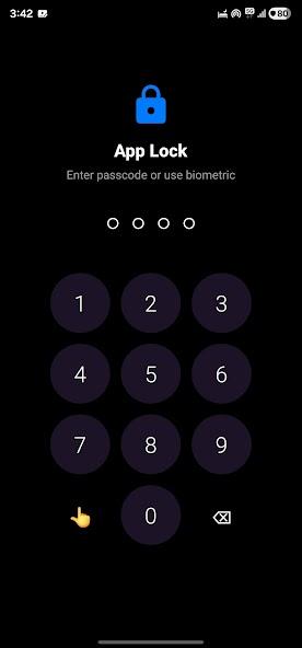 PIN unlock screen